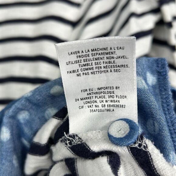 Anthropologie Postmark Striped & Polka Dot Tunic Top w/ Pockets Size Medium - Picture 11 of 14